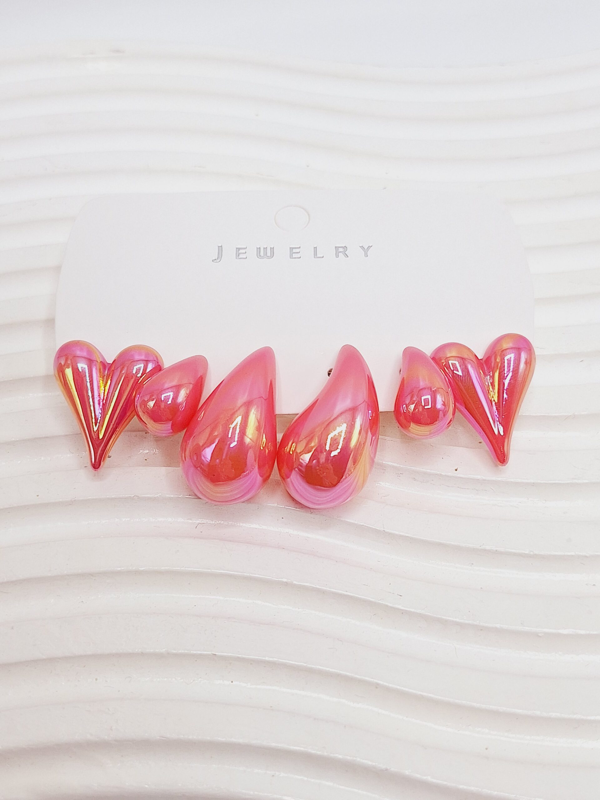 پک گوشواره آبنباتی سرخابی طرح سوم